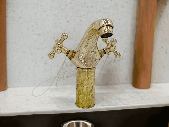 brass kitchen faucet