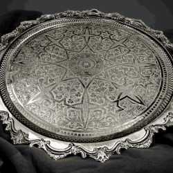 vintage metal serving trays