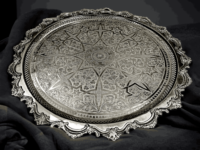 vintage metal serving trays