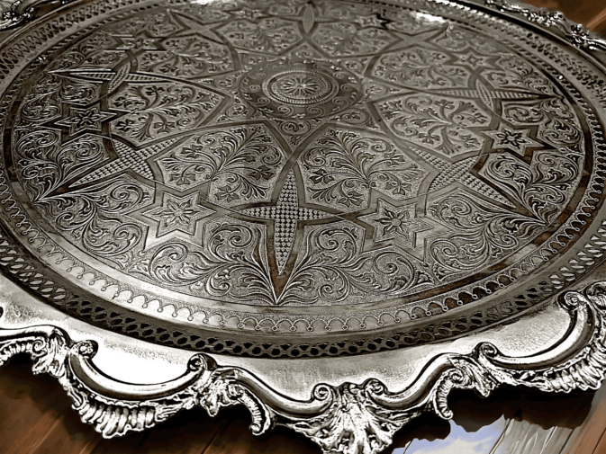 vintage metal serving trays