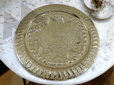 vintage brass tray table