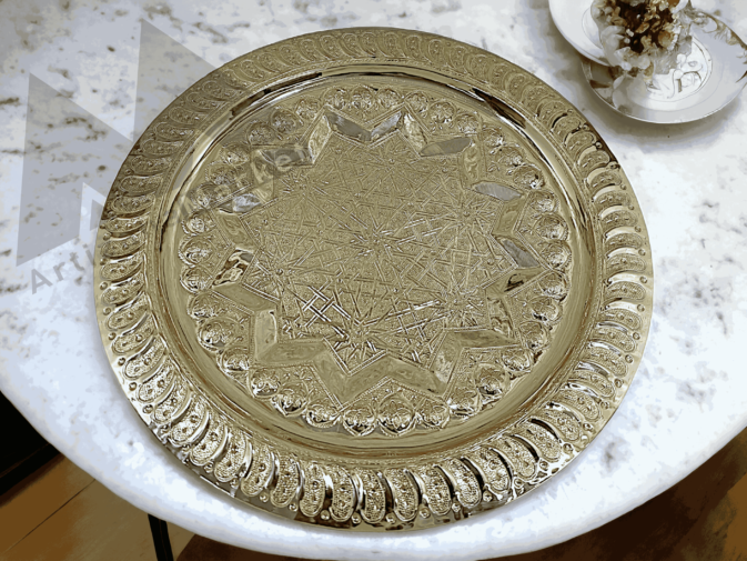 vintage brass tray table