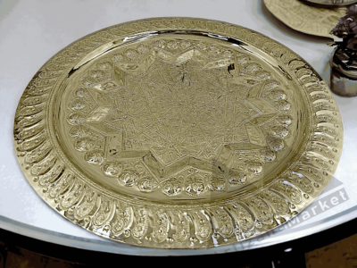 vintage brass tray table