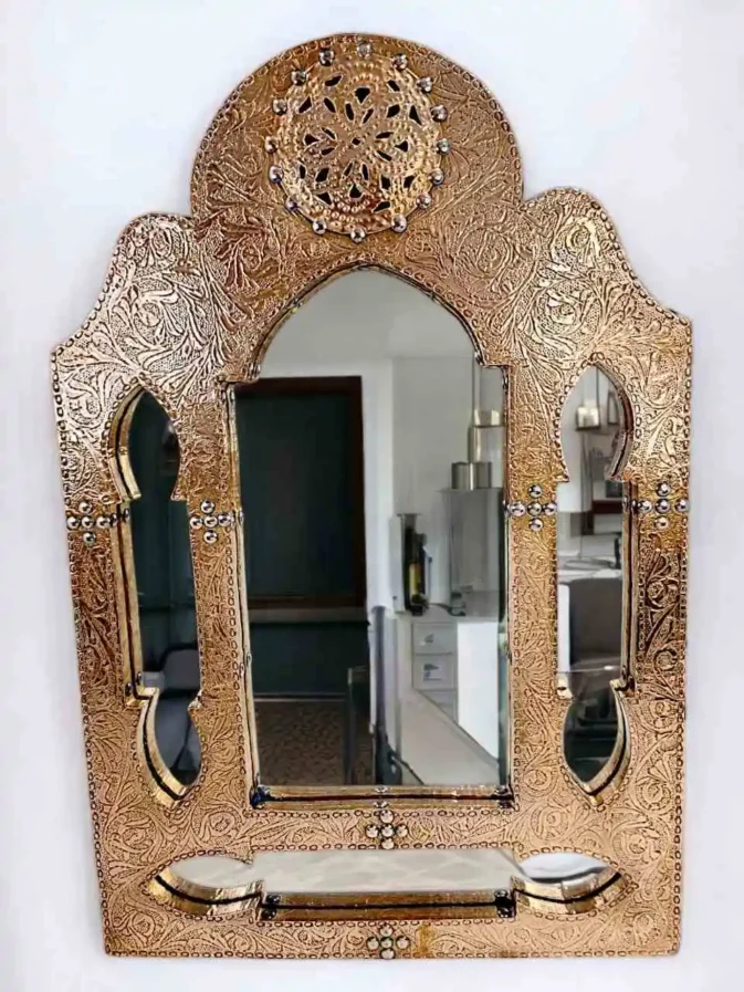 antique brass mirror