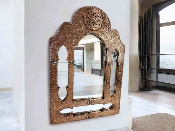 antique brass mirror