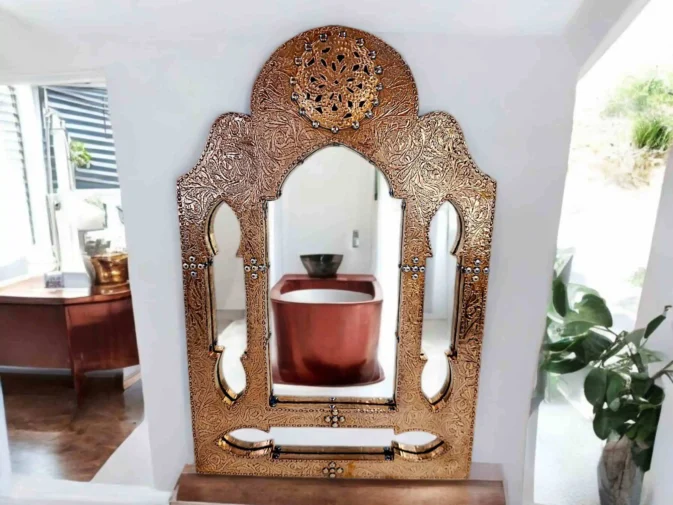 antique brass mirror