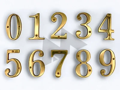 brass door numbers